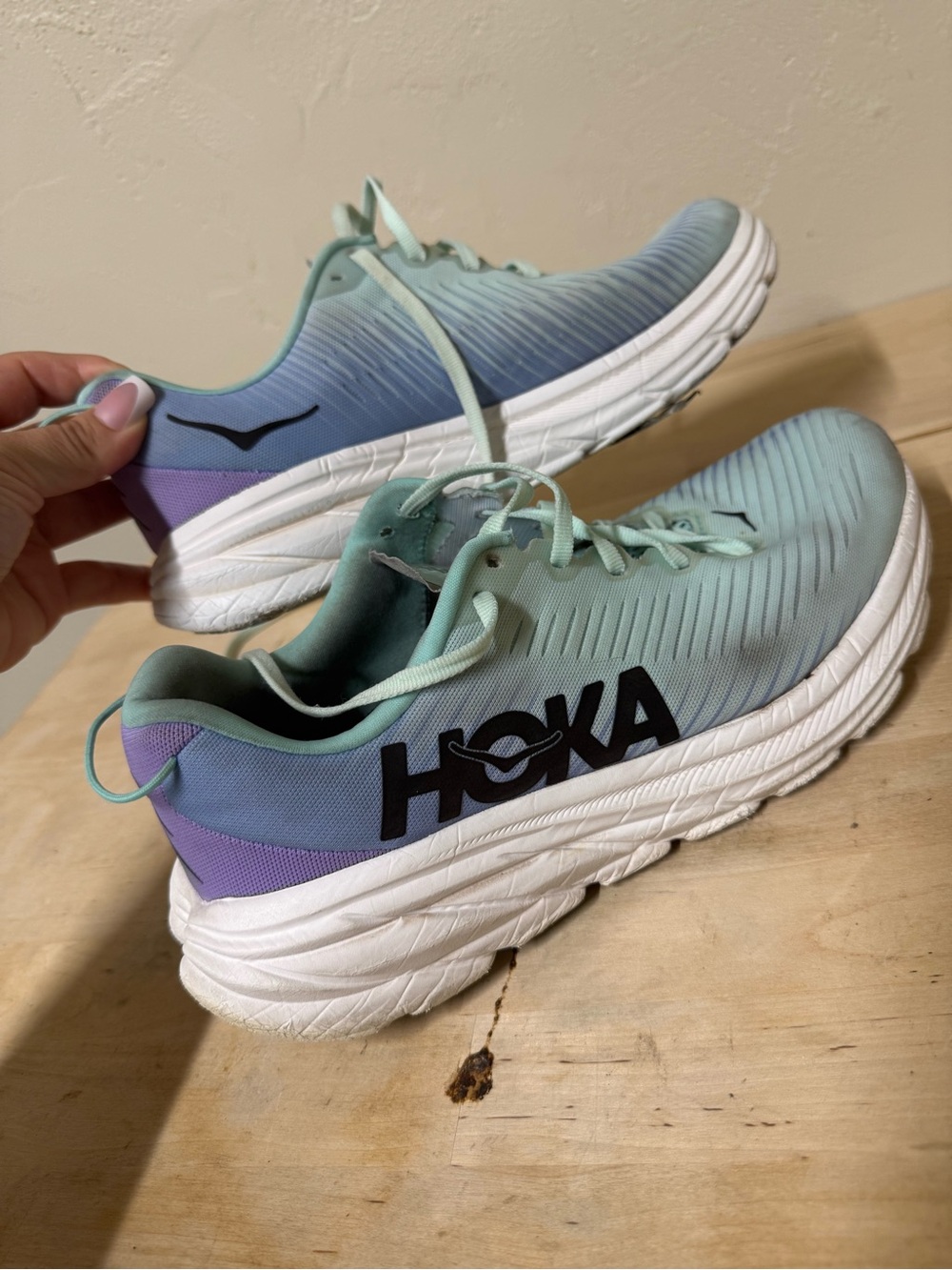 Hoka Women's Mint Green & Lavender Running Shoes